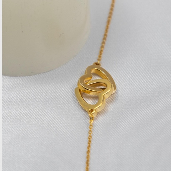 Charter Club Interlocking Heart Bracelet – Sterling Silver Adjustable - Picture 4 of 5